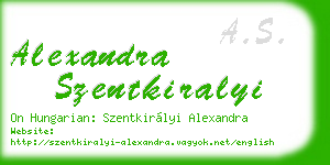 alexandra szentkiralyi business card